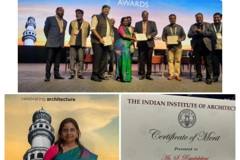 Receiving certificate of merit award for the contribution as EC member to Indian Institute of Architects, TamilNadu chapter
